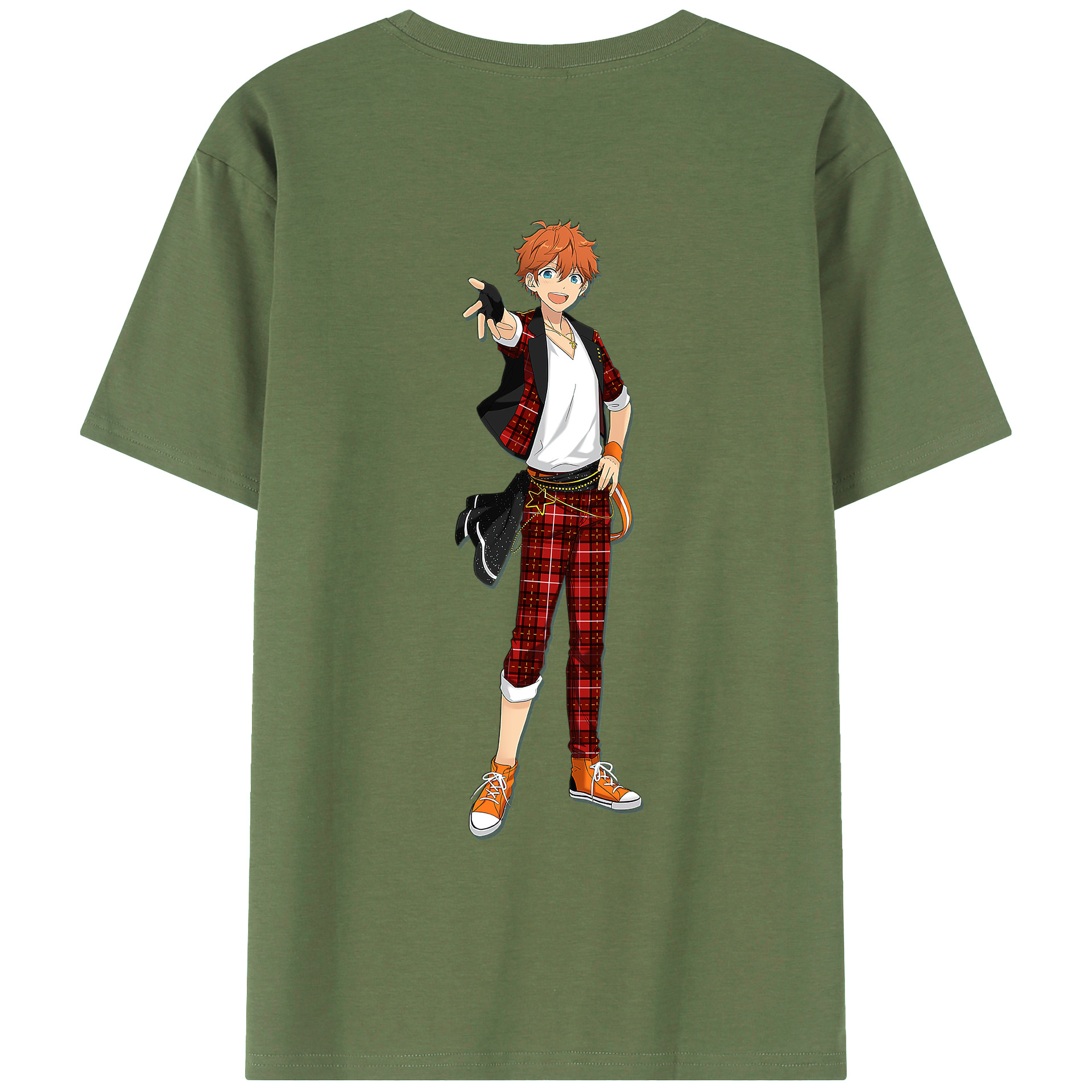 （画像用） あんさんぶるスターズ! Ensemble Stars 綿100％ メンズ半袖Tシャツ（バックプリント） 通気性